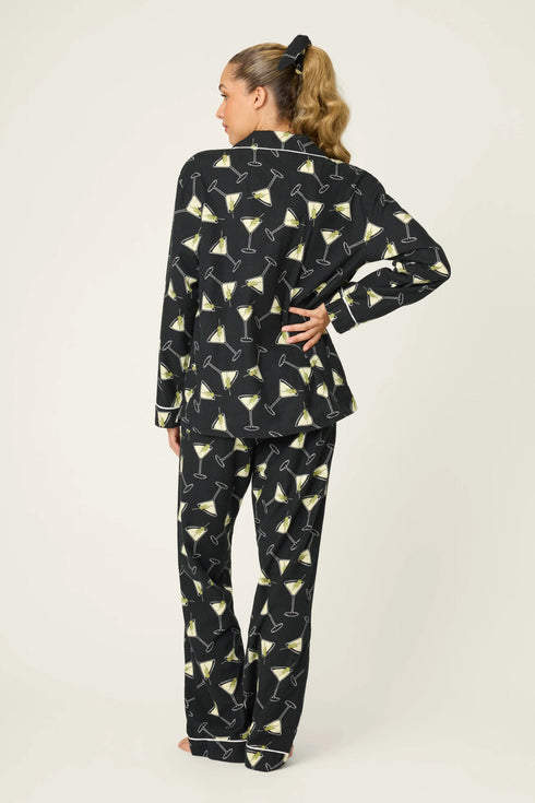 Pj Salvage Flannel Merrier With A Martini 3-Piece PJ Set